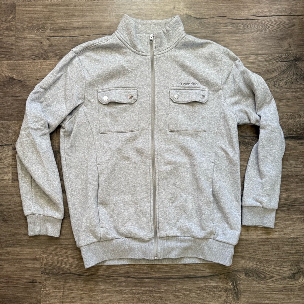 Calvin Klein Light Gray Full Zip Jacket size Large Men